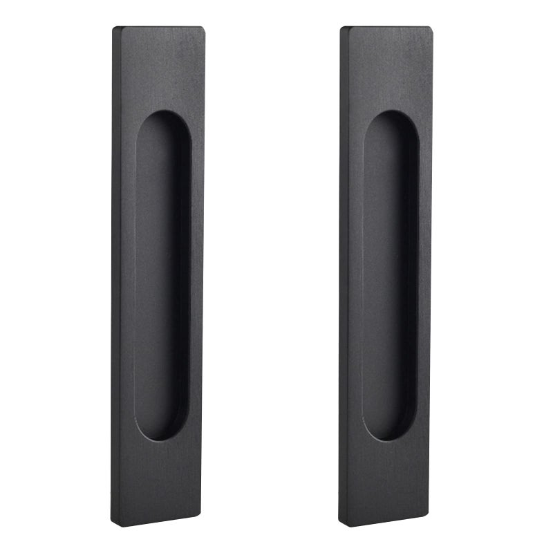 MOROBOR Self-Stick Rectangular Sliding Door Pulls  2pcs Matte Black Aluminum Alloy Flush Pull Punch-Free Handle for Sliding Barn Door Windows Cabinets (Matte Black) - Image 1